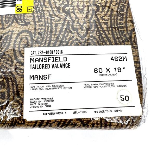 Vintage Chris Madden Mansfield Tailored Valance 80" x 18" NIP - Picture 3 of 4